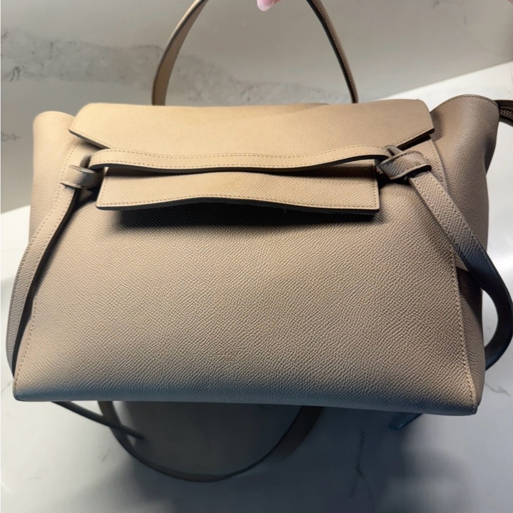 Taupe Structured Top-Handle Women’s Bag